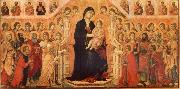 Maria and Child throning in majesty, hoofddpaneel of the Maesta, altar piece Duccio di Buoninsegna